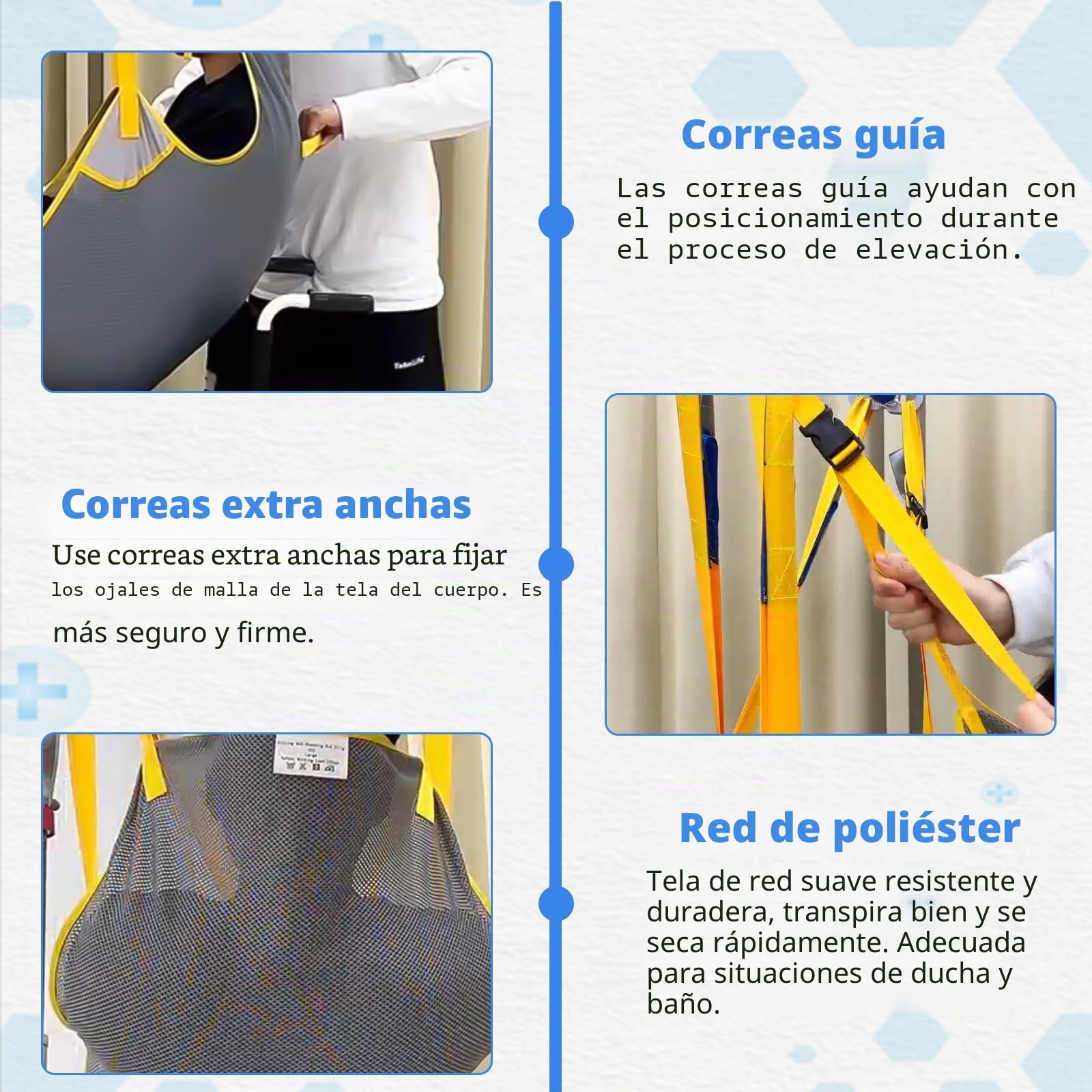 Cinturón de elevación de pacientes con pierna dividida y espalda baja, transferencia para Elderly, correa de elevación para transferencia, posicionamiento y elevación, capacidad de carga de 300 libras