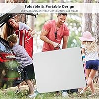 Vista 7 de Mesa de comedor plegable de 6 pies, mesa de fiesta ligera y portátil para exteriores, camping y playa, mesa plegable de 6 pies para fiestas