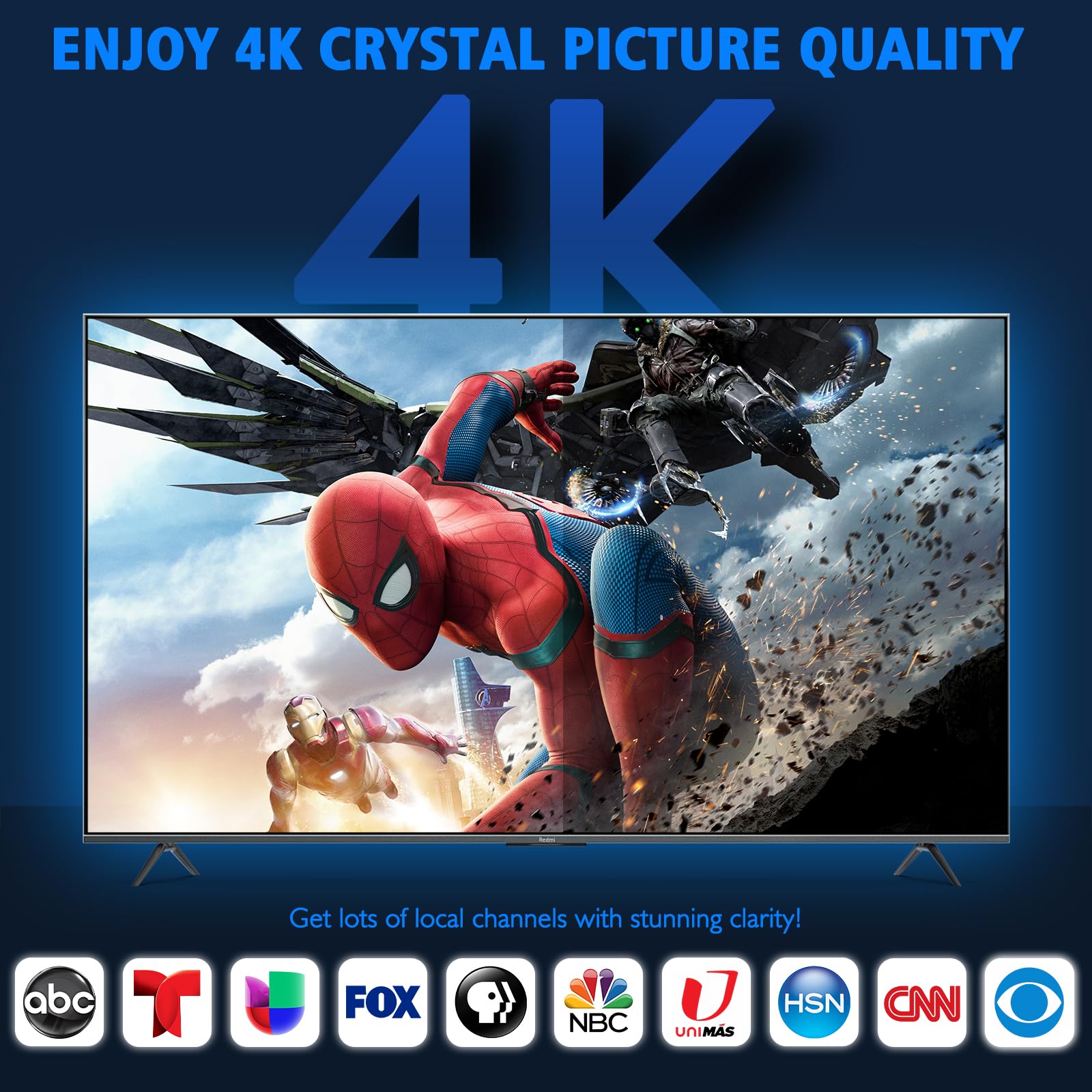 Antenna TV per interni, antenna TV per canali locali, antenne per Smart TV a lungo raggio di oltre 2500 miglia, amplificatore di segnale a 360°, antenna HD supporta 4K 8K, 1080p TV - cavo coassiale da