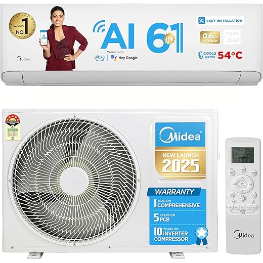 Midea 15 Ton 5 Star AC 6 in 1 Convertible AI Wi Fi Smart In
