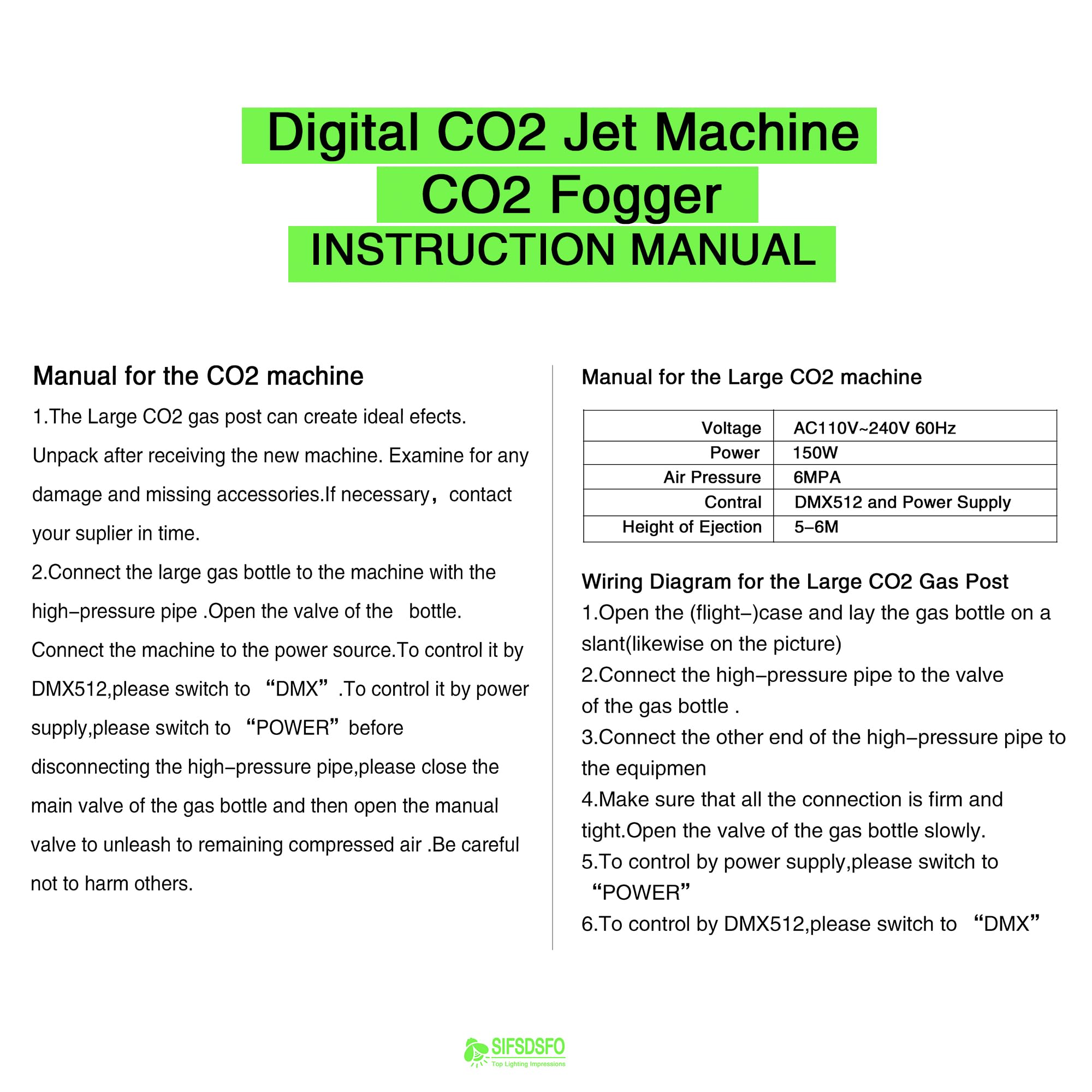 Double-Pipe CO2 Fog Smoke Machine 150w Vertical CO2 Air Column Machine Cannon Fogger Machine Smoker CO2 Jet Machine,for Stage Shows Club Wedding Party Stage