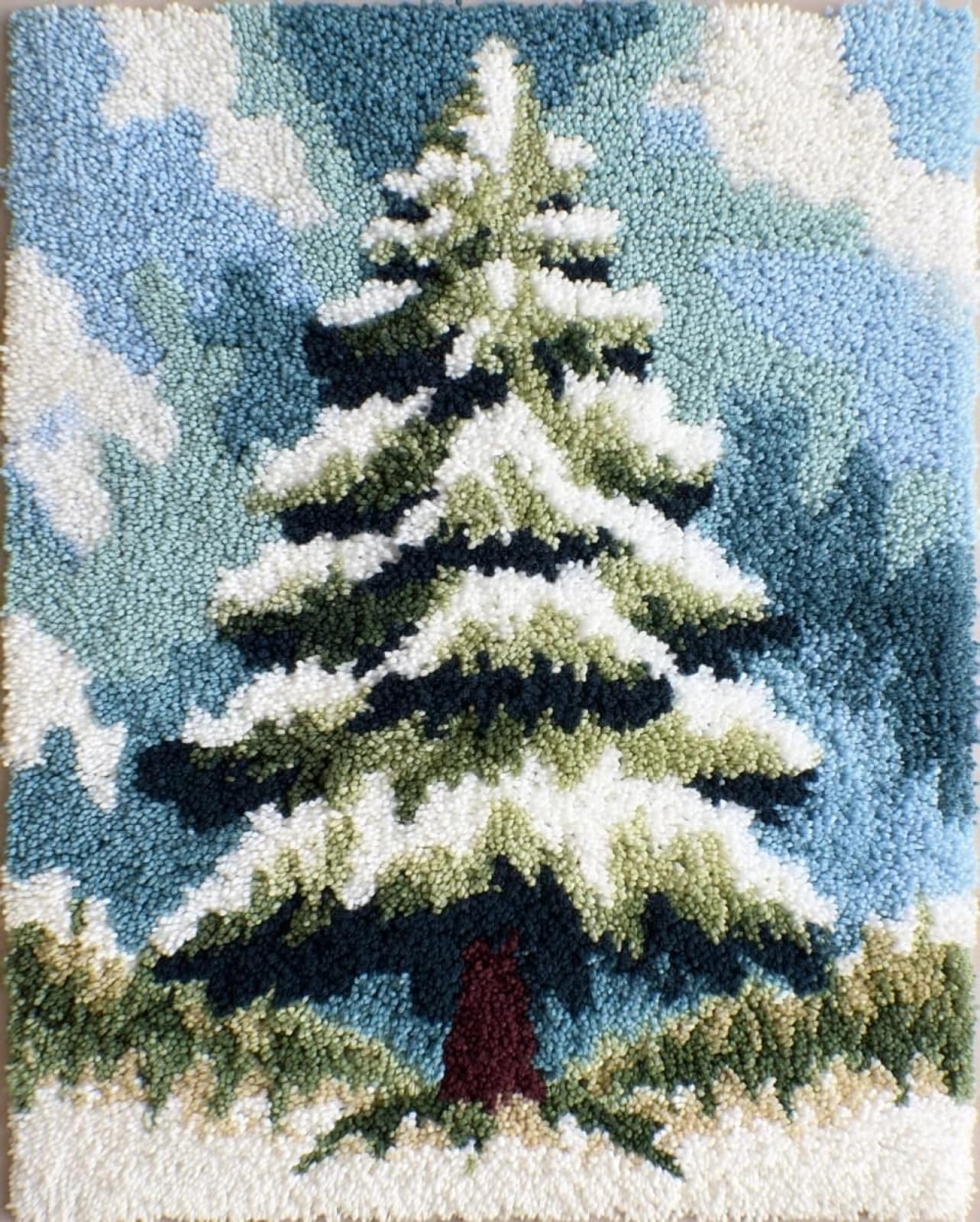 Wallphantom Latch Hook Rug Kits for Adults Beginners,Christmas Pine Tree