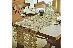 Delicate Gold Lace Table Runner