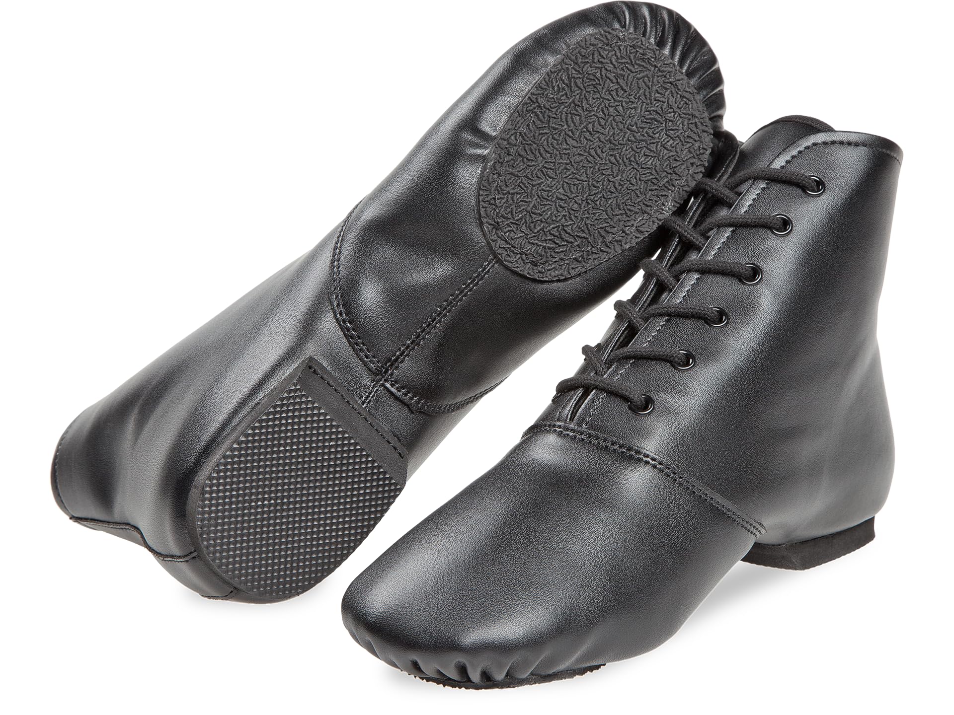 Diamant Step Gardestiefel 6-Loch Unisex Gardeschuhe Geteilte Sohle schwarz Lederimitation
