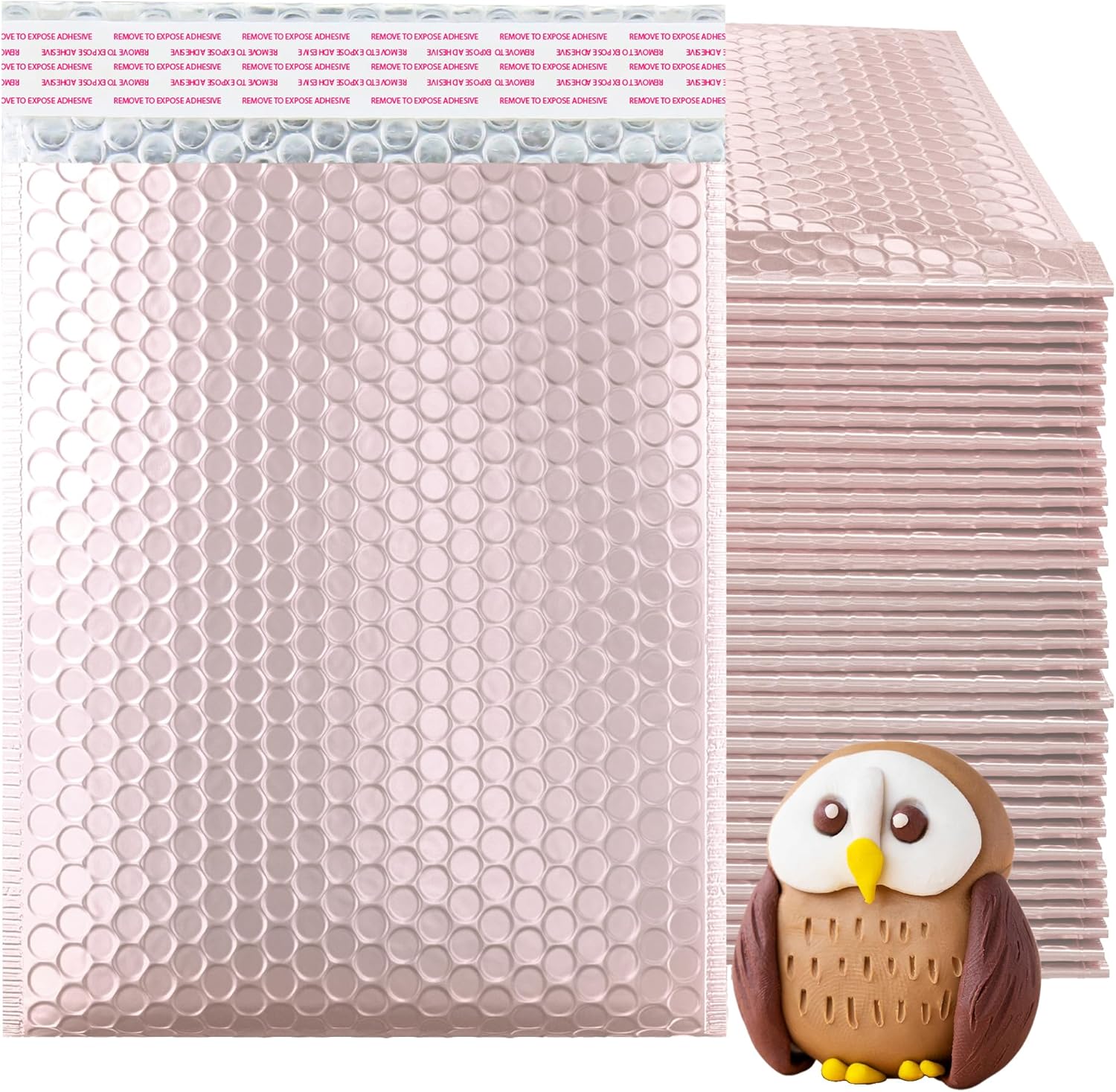 ABC PACK & SUPPLY Rose Gold Metallic Bubble Mailers, 6.5 x 9 Inches. Pack of 300 Metallic Bubble Envelope Mailer. Padded Envelopes Waterproof. Opaque Self Seal Mailers for Cosmetics