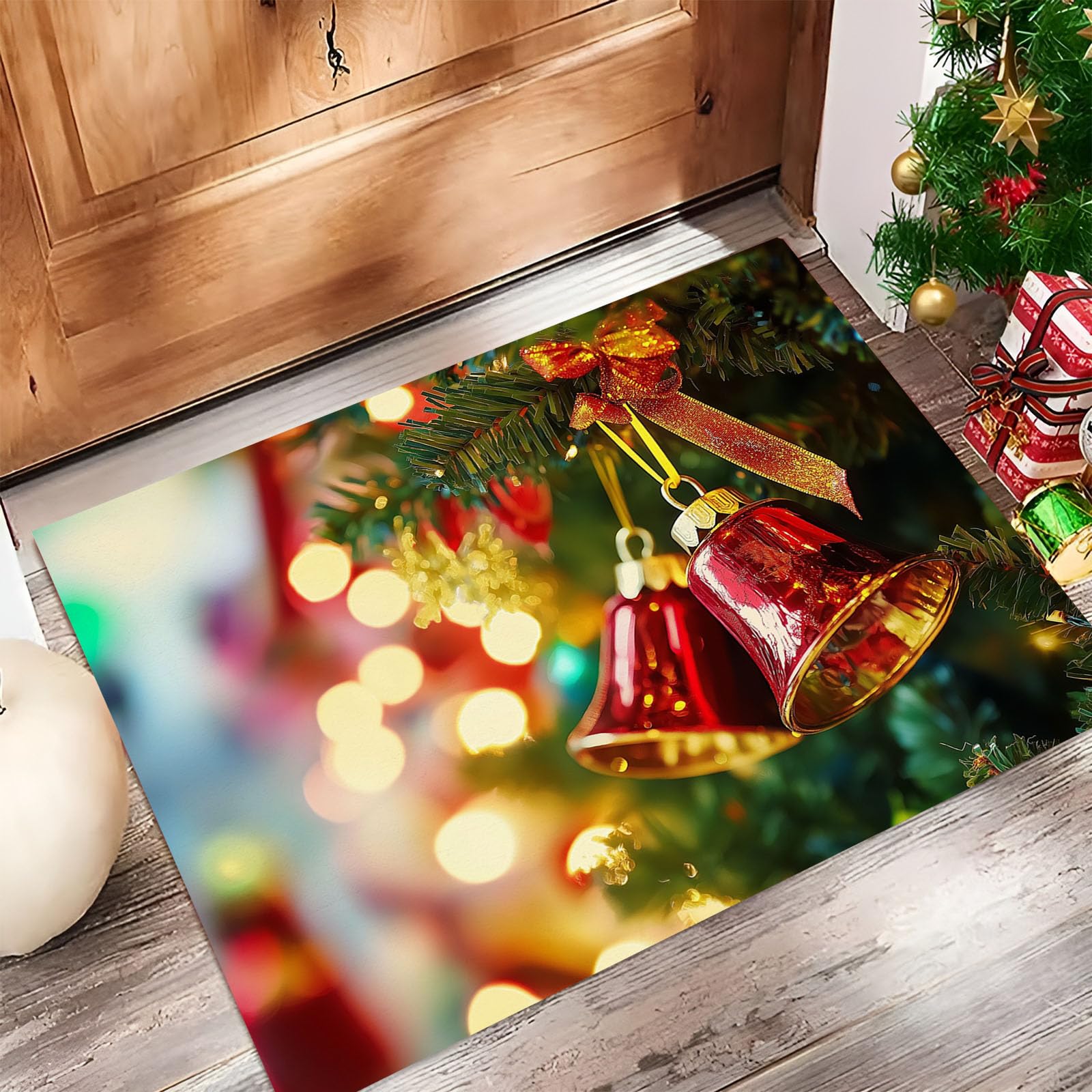 Paillasson d'entrée vert émeraude 80x120cm idéal pour créer une ambiance féerique de Noël