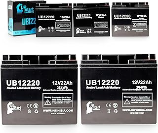 5X Pack - Charger CHG0142 Battery - Replacement for UB12220 Universal Sealed Lead Acid Battery (12V, 22Ah, 22000mAh, T4 Terminal, AGM, SLA)