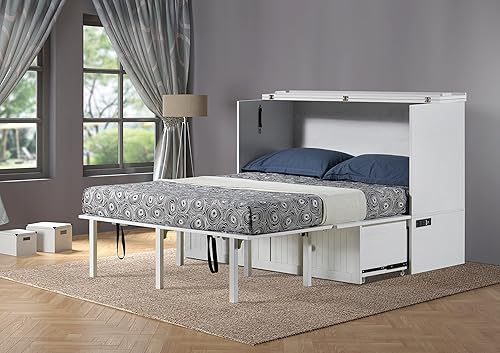 Miniatura 6 de Murphybedz Tuscany Murphy - Cómoda con estación de carga de 6 pulgadas, tamaño Queen (blanco)