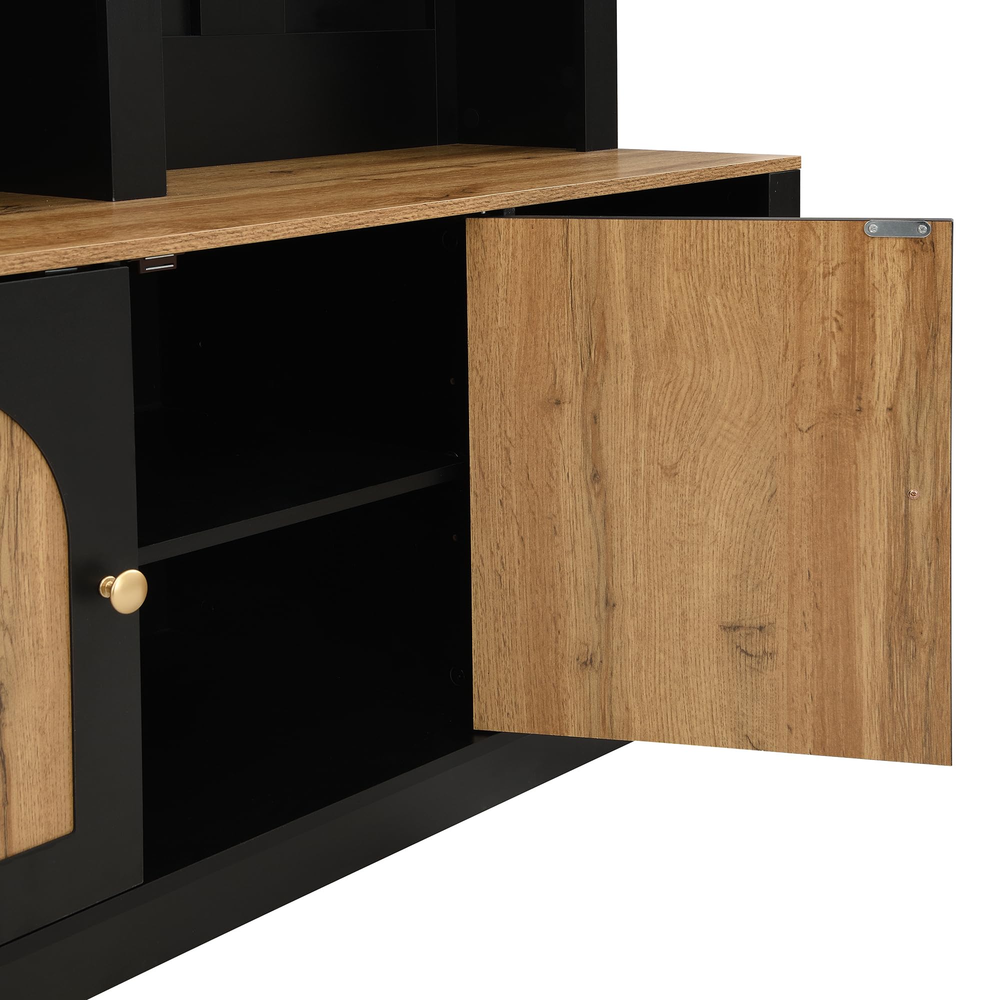 Armadio multifunzione nero 150 x 200 cm, con scarpiera, ripiani e ganci, in robusto MDF dal design moderno e pratico spazio di archiviazione