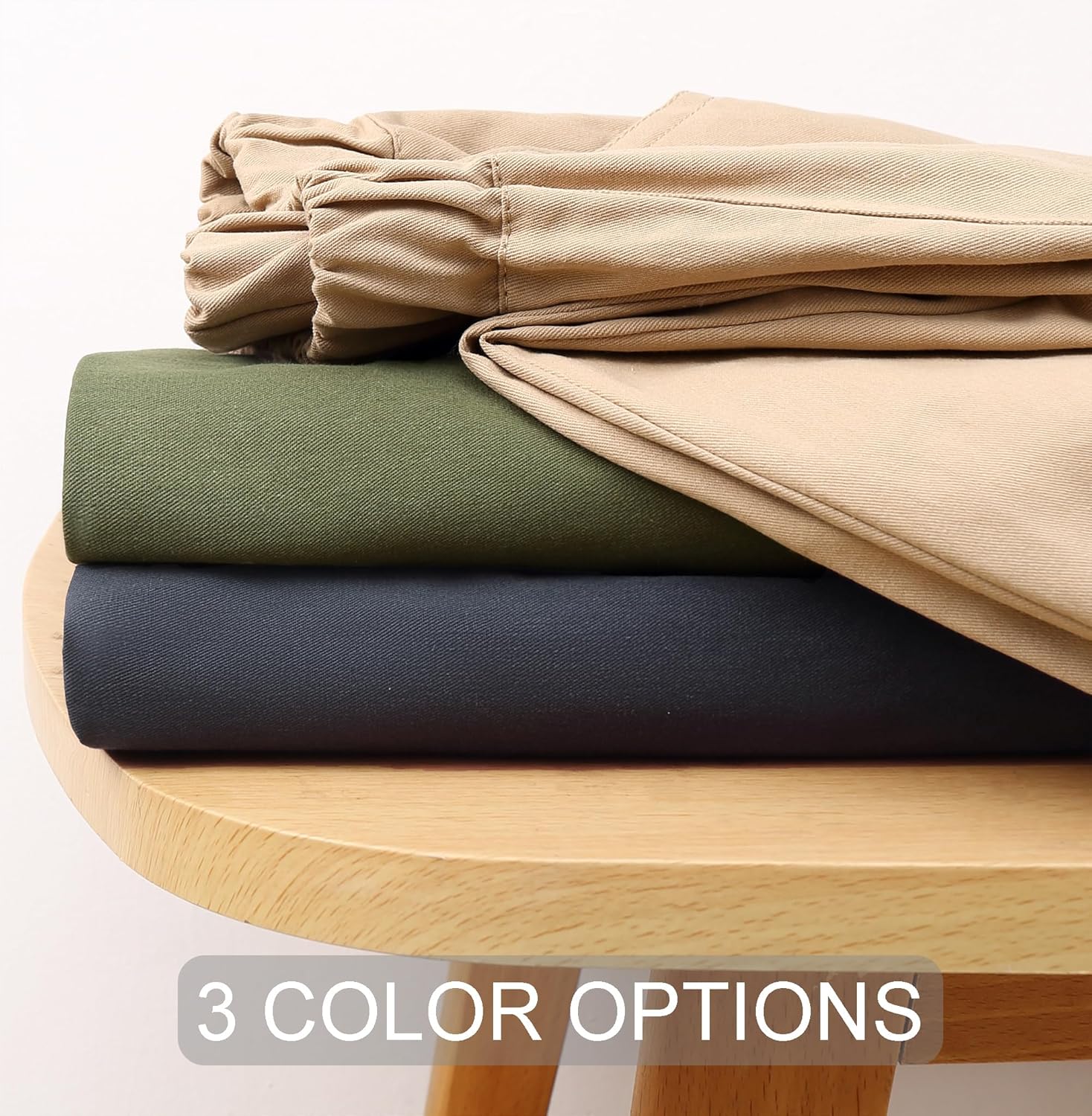 Boys Cargo Pants, 2 Packs Toddler Elastic Waist Joggers, Cotton Hiking Pants Casual Outdoor School for 2-9Y - Image 7