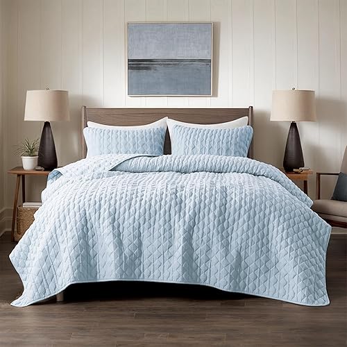 Miniatura 2 de WDCOZY Juego de ropa de cama tamaño individual con 1 funda de almohada, colcha ligera y suave, funda de edredón fina para todas las estaciones, 2