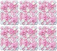 Vista 33 de Paneles de pared de flores artificiales de 16 x 24 pulgadas, tapetes de pared de flores de seda para jardín al aire libre, patio, valla, valla de 4