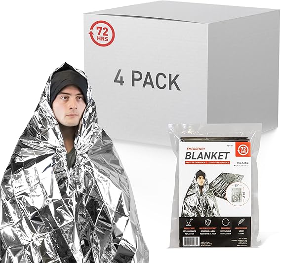 72 HRS MILSPEC Emergency Space Blankets Mylar Survival