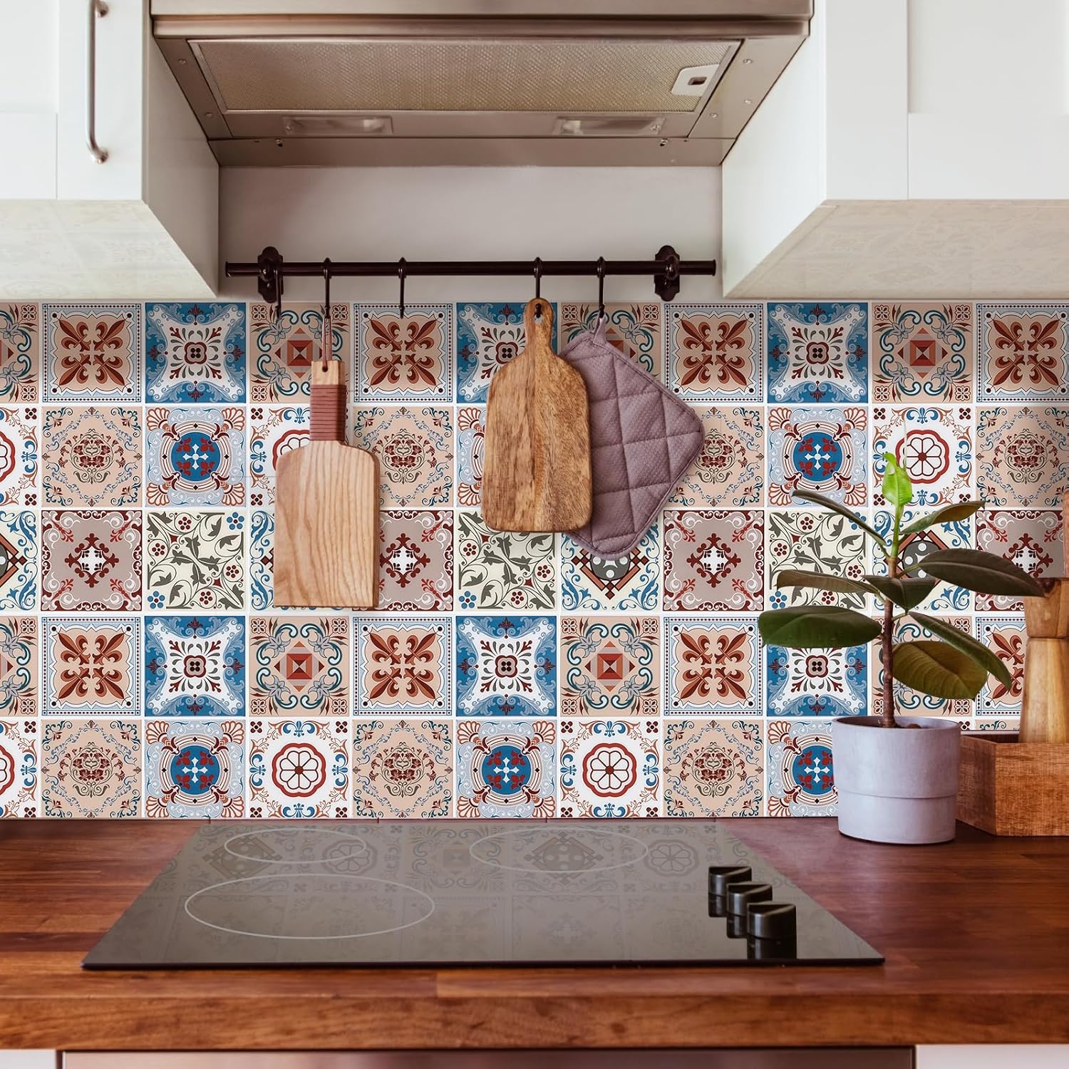 ZGONOUY Backsplash Tile Peel and Stick 12" x 12" 3D Self