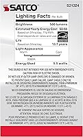 Vista 4 de Satco Bombilla LED E26 de 5.5 W, 3000 K, clasificación de 15000 horas, regulable