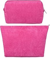 Vista 42 de SOIDRAM 2 Piezas Bolsa de Maquillaje Grande, Bolsa de Cosméticos a Cuadros de Gran Capacidad, Bolsa de Lona Mixta para Viaje, Bolsa Organizadora