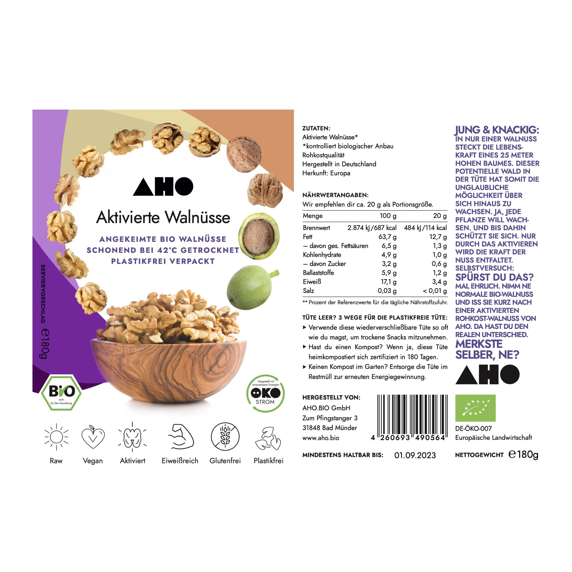 AHO Aktivierte Walnüsse (540g)