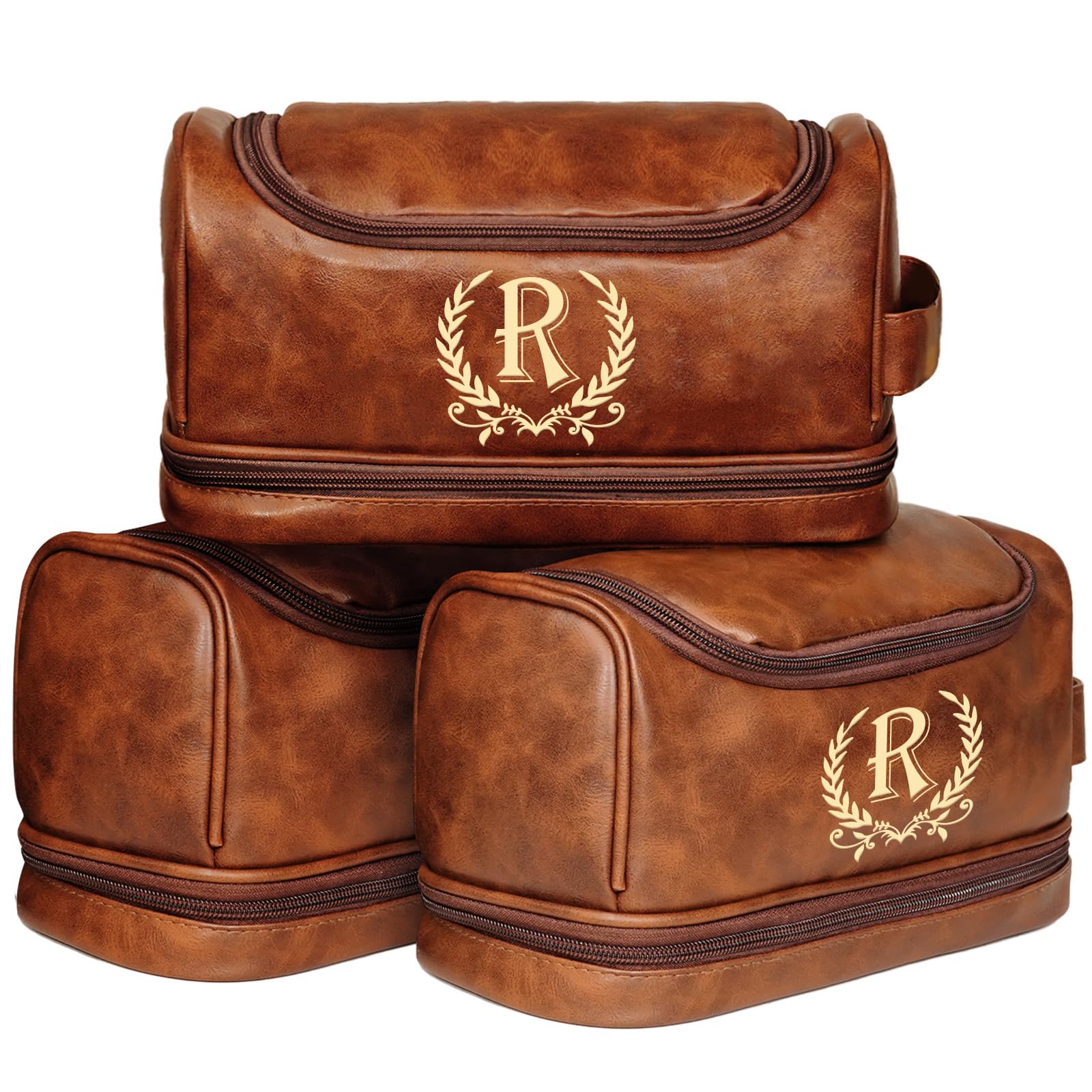 Neceser de cuero personalizado para hombres, regalos para hombres, kit de viaje de artículos de aseo personalizados, bolsas de afeitado, ideas de regalo para Navidad, aniversario, cumpleaños, papá