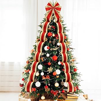 Amazon.com: Craftsatin Christmas Glitter Wired Ribbon 4 Inch