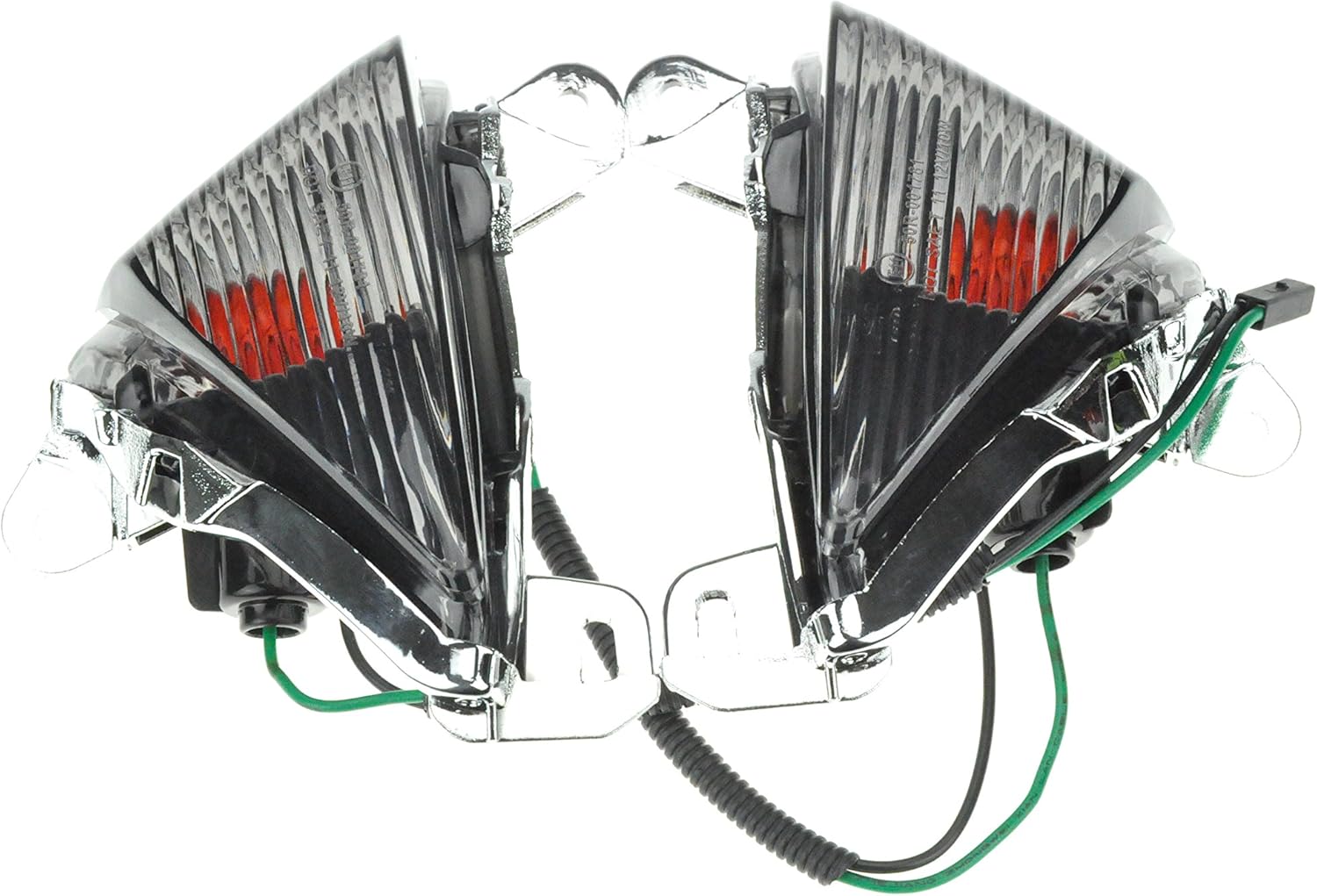 TOPZONE Fit for KAWASAKI 2006-2008 ER-6N; 2006-2008 EX650 ER-6F/ Ninja 650; Front Indicator Turn Signal Blinker Light + Built-in BULBS (Smoke Lens+Bulbs)