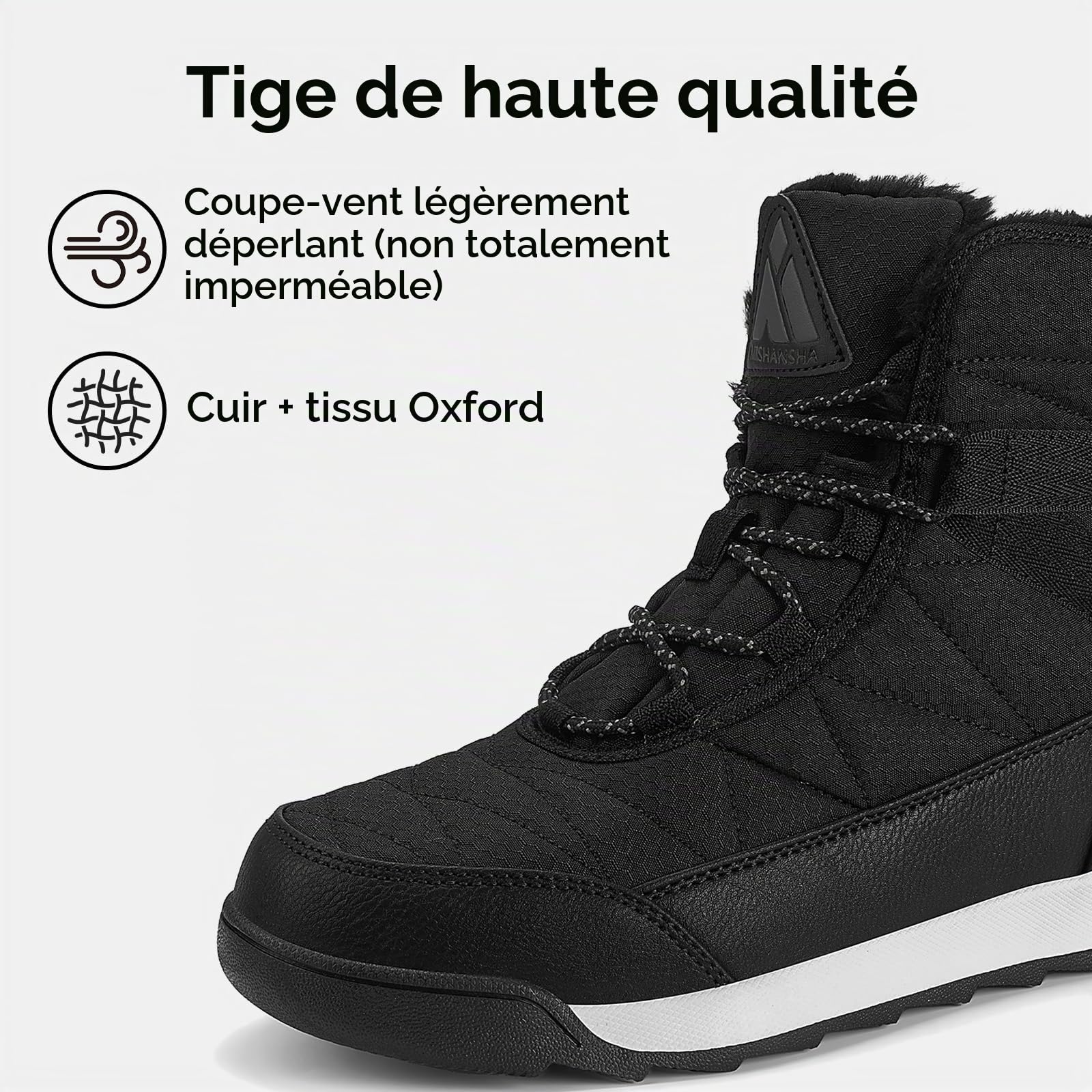 Mishansha Bottes de Neige Femme Chaudes Fourrées Chaussure Hiver 36-42 | Bottines Hiver Femme,Trekking Outdoor Antidérapantes Bottines,Chaudes Fourrée,Quotidien et Voyages Pendant l’hiver