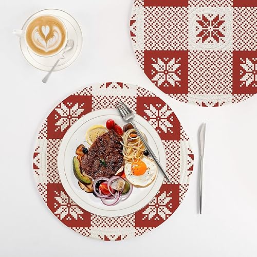 Miniatura 4 de 3 Pcs Large Trivet Christmas Buffalo Plaid for Hot Dishes 15in Cotton Thread Weave Pot Holder Set Holder for Microwave Stove Spoon Rest for Cooking