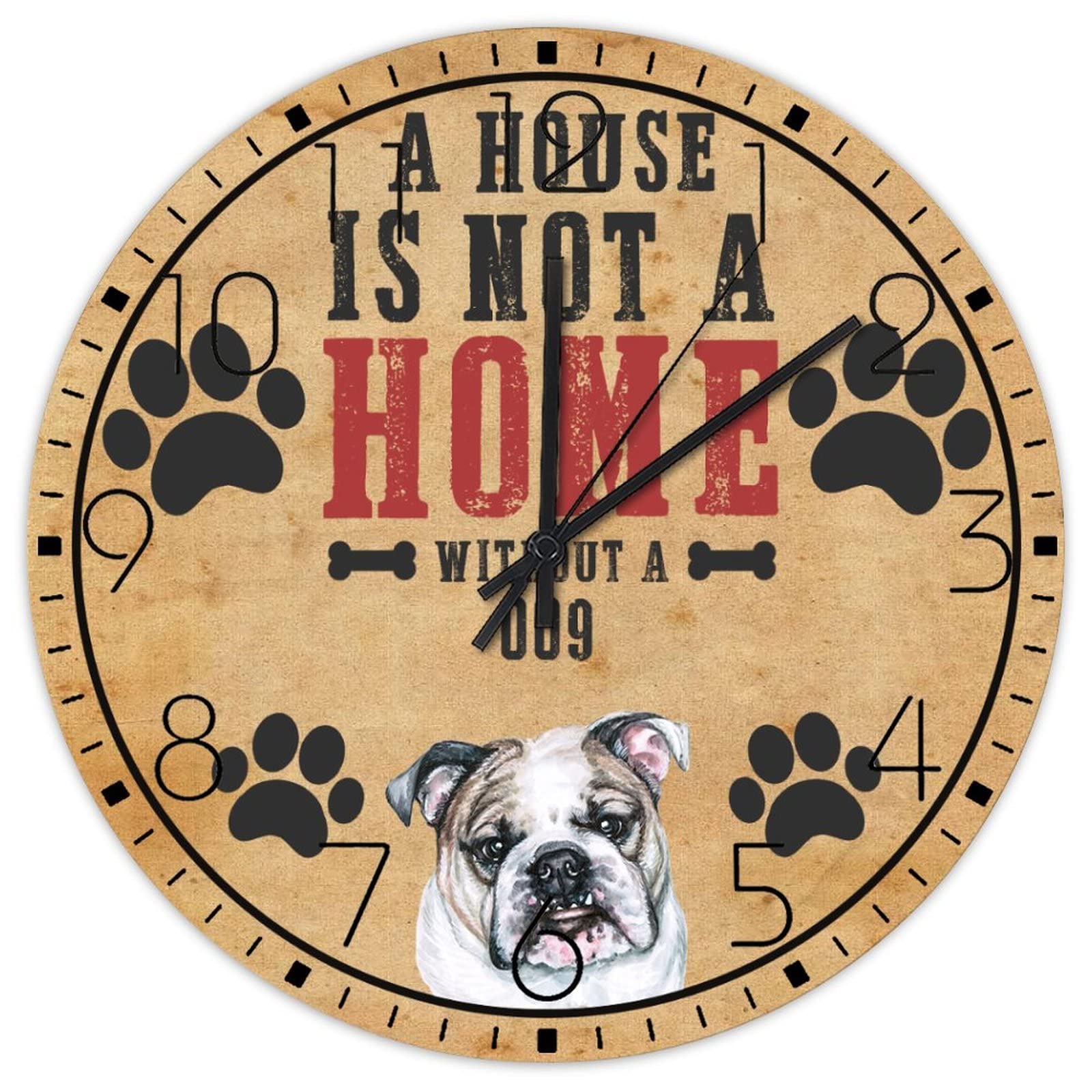 Horloge murale silencieuse 38 cm cadeau idéal pour les amoureux des chiens déco