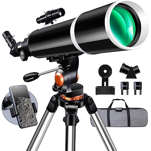Telescope,Galaeyes 100mm Aperture 600mm FL, Telescope for Adults High Powered,Metal AZ & Stainless Steel Tripod, with Phone Adapter and Bag,Aperture 100mm