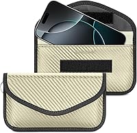 Vista 30 de TICONN Faraday - Bolsa para llavero, protector de jaula Faraday de 3.5 x 5.0 pulgadas, bloqueo de señal RFID para automóvil, bolsa antirrobo