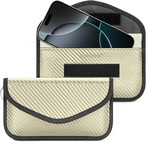 Vista 163 de TICONN Faraday - 2 bolsas para llavero, protector de jaula Faraday de 3.5 x 5.0 pulgadas, bloqueo de señal RFID para automóvil, bolsa antirrobo Negro