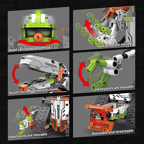 Miniatura 8 de Kit de construcción de robot STEM con control remoto para niños de 6 a 13 años, juguetes técnicos robóticos de codificación, regalos de cumpleaños