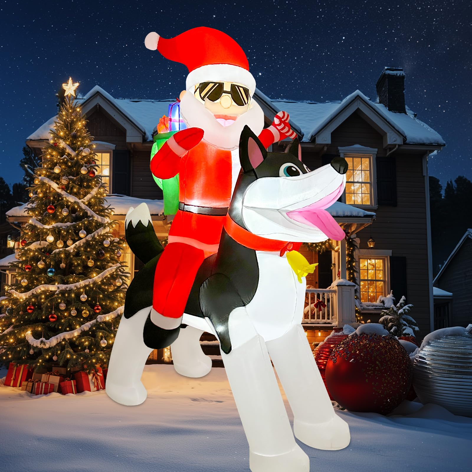 Husky Outdoor Christmas Decorations