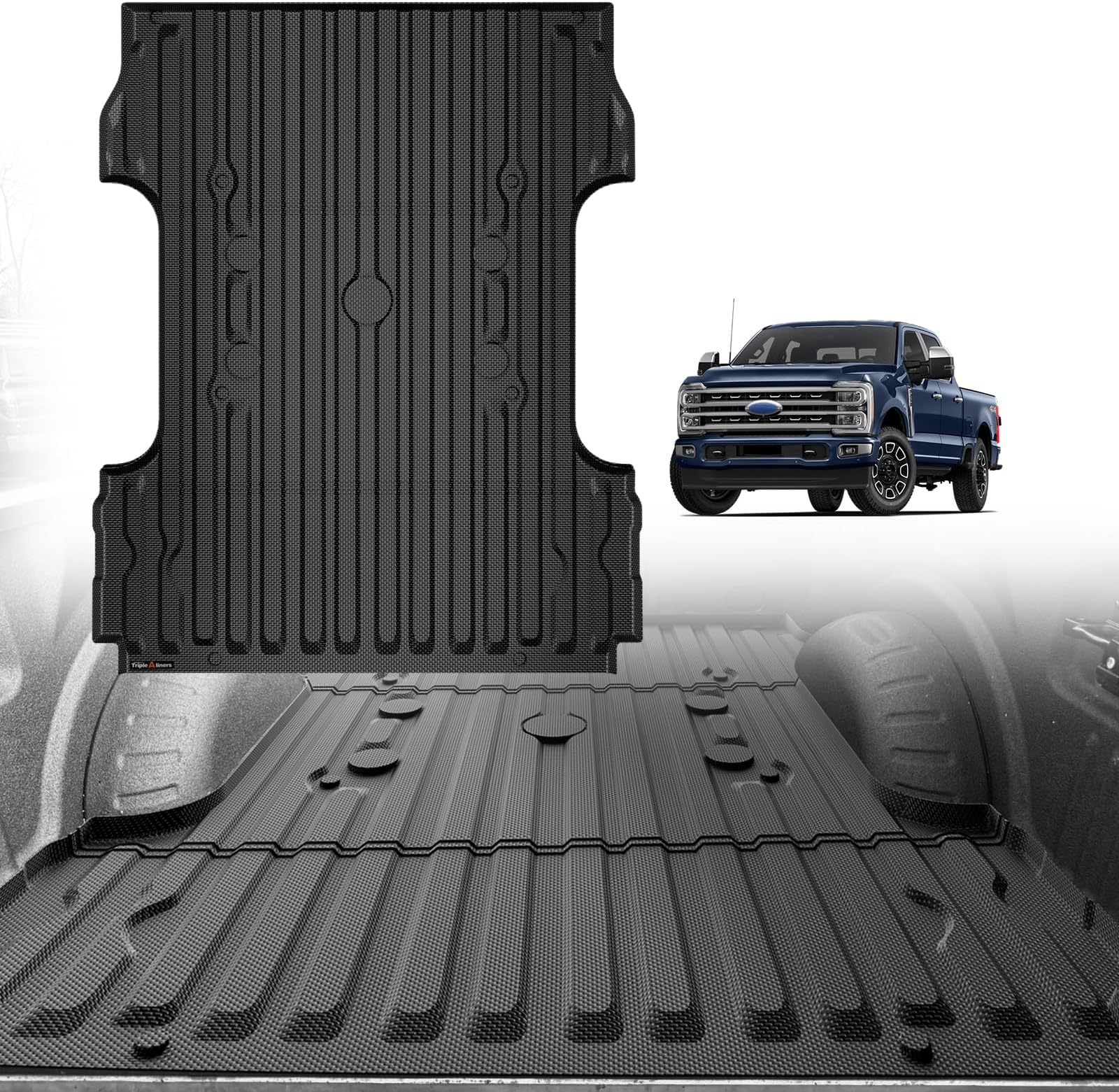 Truck Mat Compatible with 2017-2026 Ford Super Duty F250/F350/F450 6.75FT Accessories, Truck Bed Mat Heavy Duty Custom Fit All Weather Protection TPE Pickup Liner