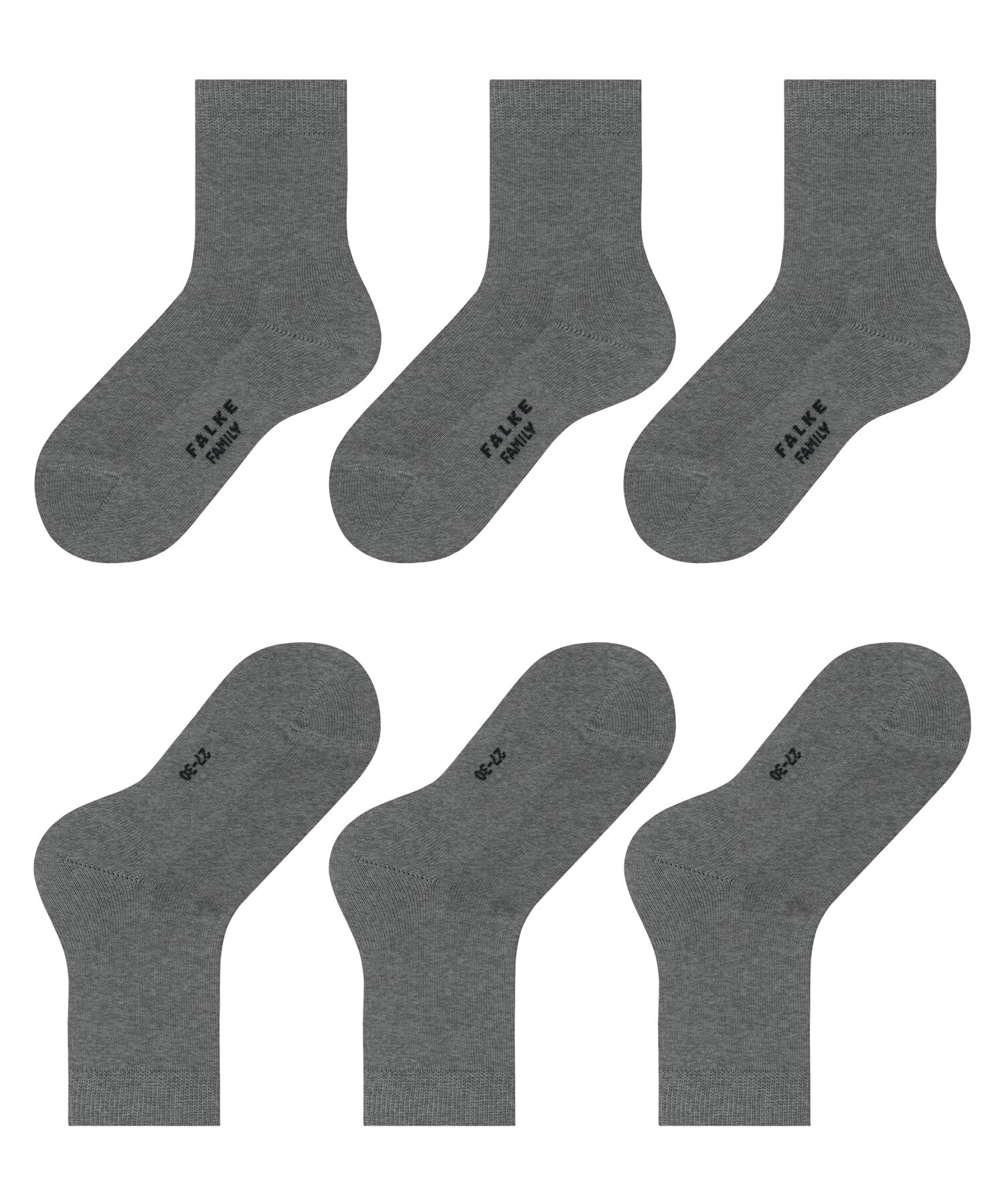 FALKE unisex niños Family 3-Pack calcetines transpirable algodón resistente extra suave en la piel costura plana en la puntera para la vida cotidiana escuela multipack 3 pares