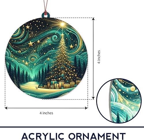 Miniatura 2 de Adorno de Navidad 2025, adorno de auroras boreales, hermosos adornos de Navidad de noche estrellada, regalos de noche estrellada, decoraciones de