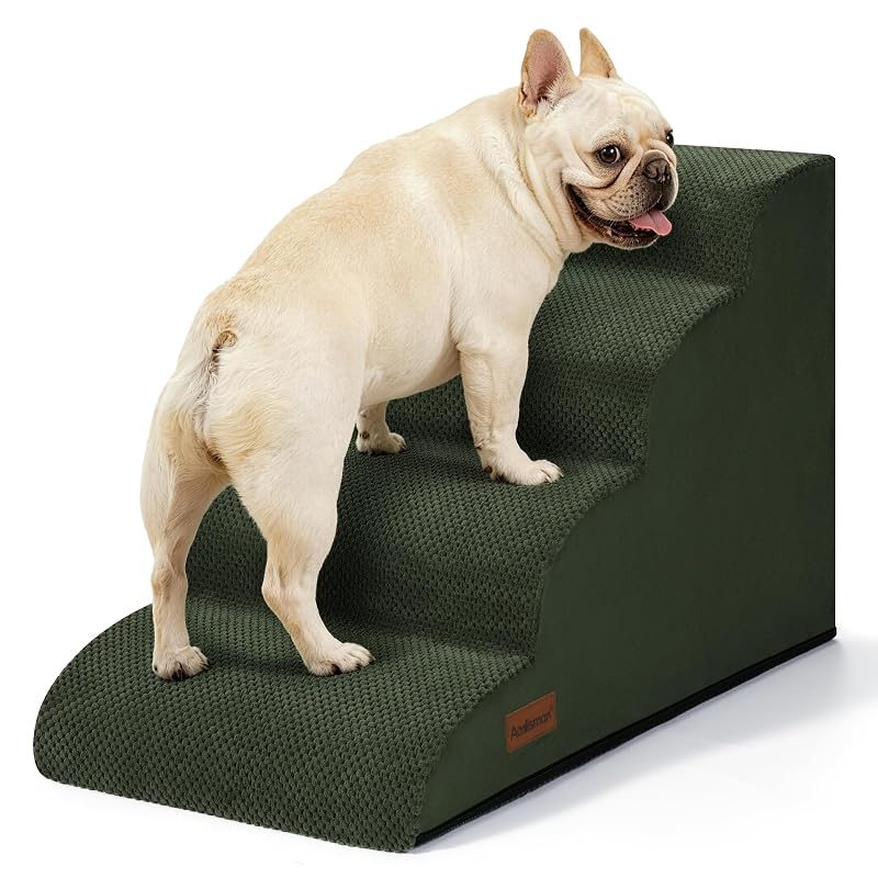 Escadas para cães e gatos com 4 degraus em espuma curva aodisman Verde
