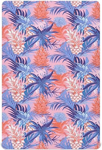 Miniatura 1 de Fitted Crib Sheets Tropical Pineapples Leafs Baby Crib Sheets for Boy & Girl Toddler Mattress Sheets 21216124