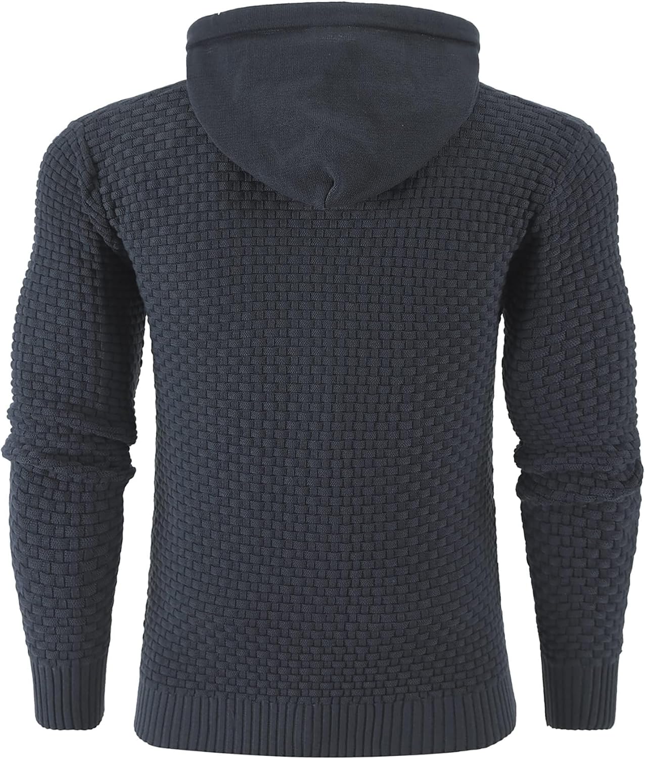 Zaitun Men's Full Zip Up Hooded Cardigan Sweater with Pockets