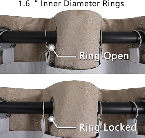 Miniatura 5 de 2 paneles de cortinas 100% opacas, forro opaco 100% oscurecimiento para cortinas de 84 pulgadas, cada uno de 50 pulgadas de ancho x 80 pulgadas de