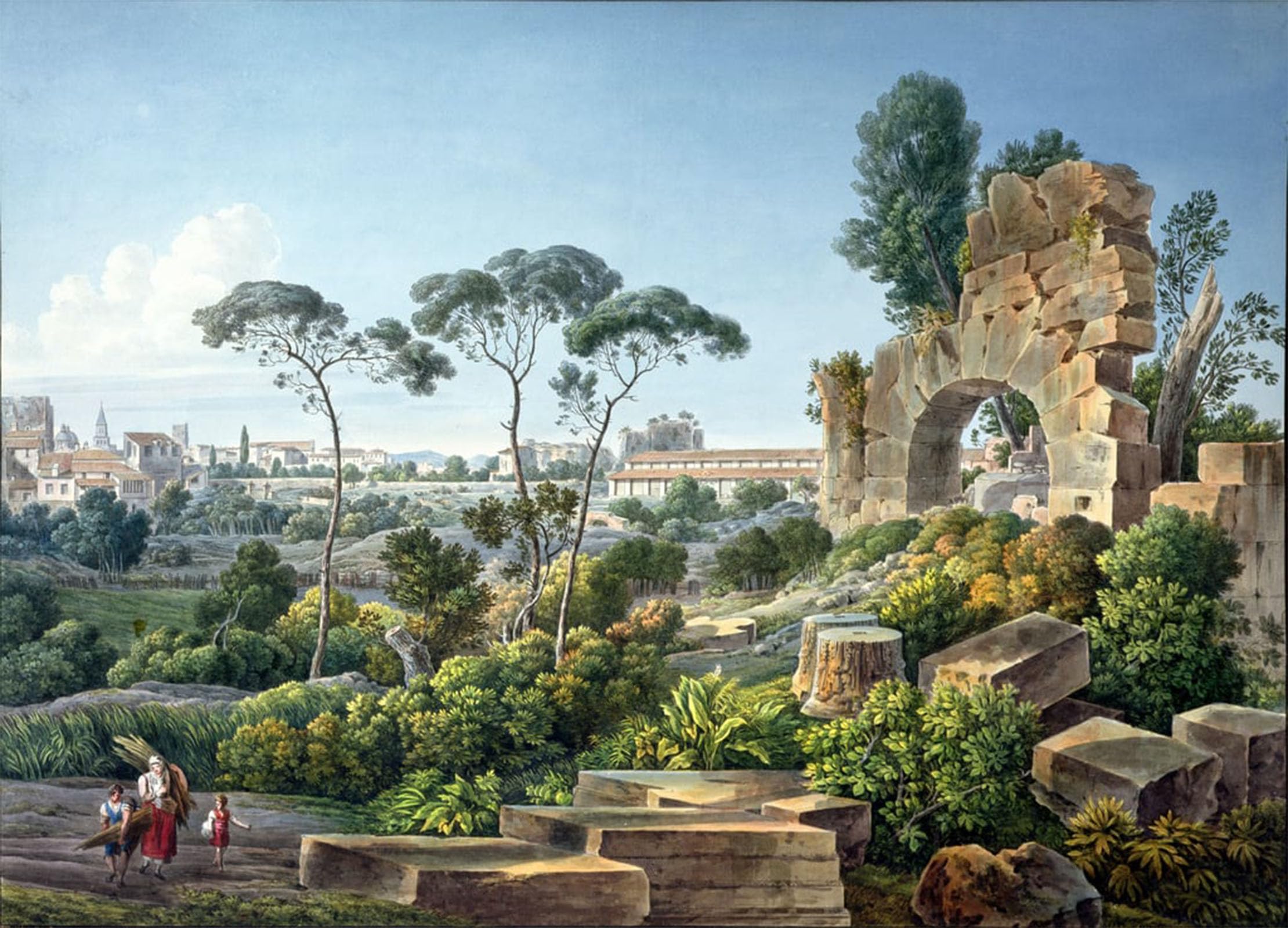 POSTERIIk Vintage Print Pop Art Landscape Artwork View of the Esquiline Hill by Louis Francois Cassas Art Prints for Office Home Decor 60x90cm