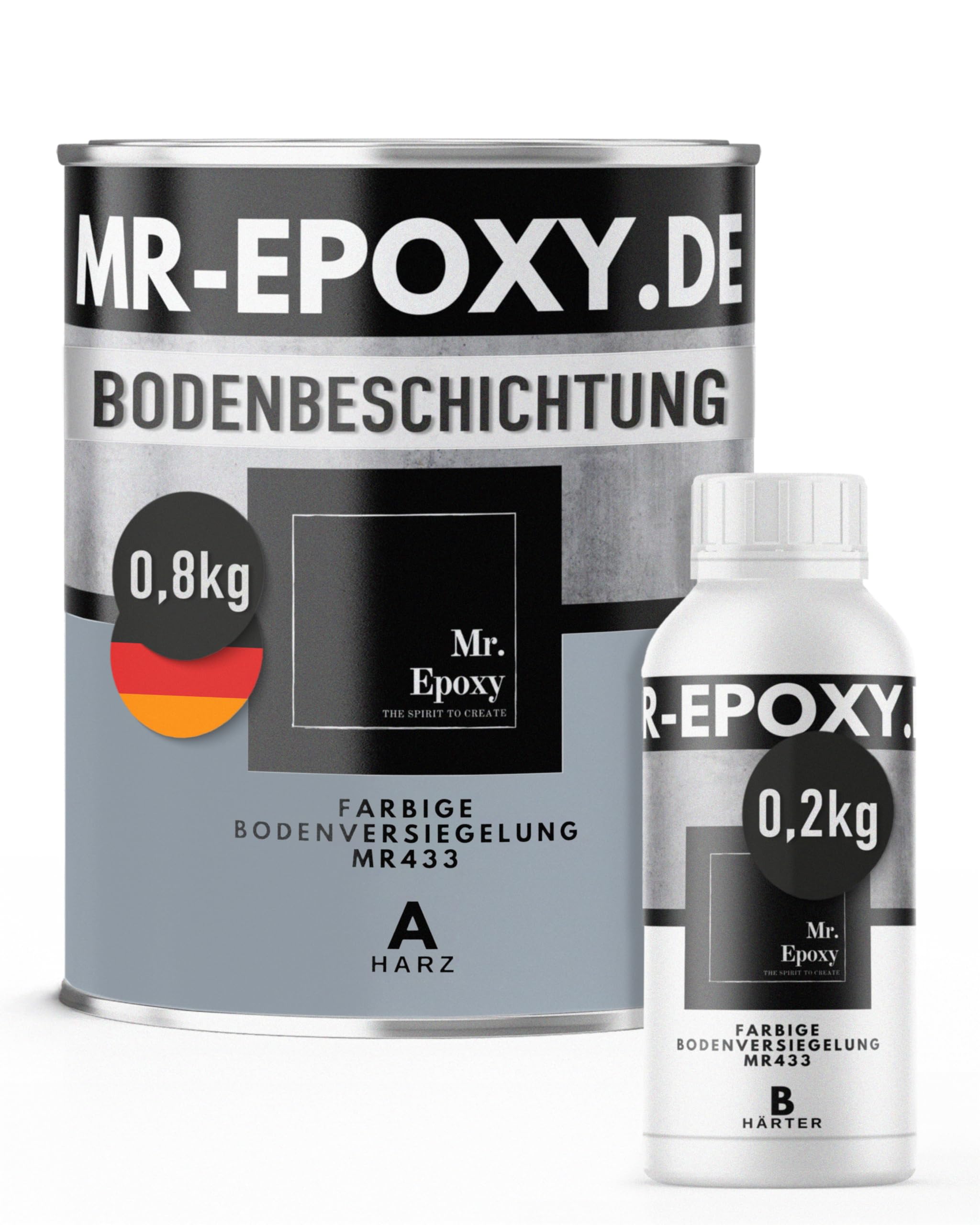 Mr. Epoxy Epoxidharz Bodenbeschichtung – 1 kg RAL 7001 Silbergrau
