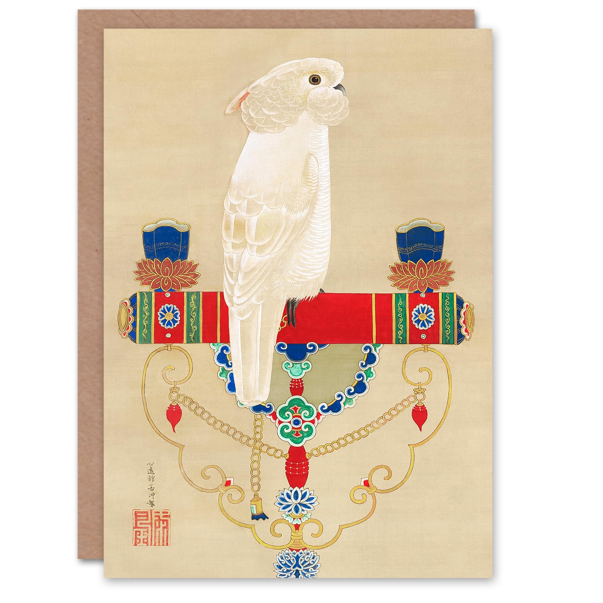 Artery8 Ito Jakuchu Art Card White Cockatoo 1755 Vintage Japanese