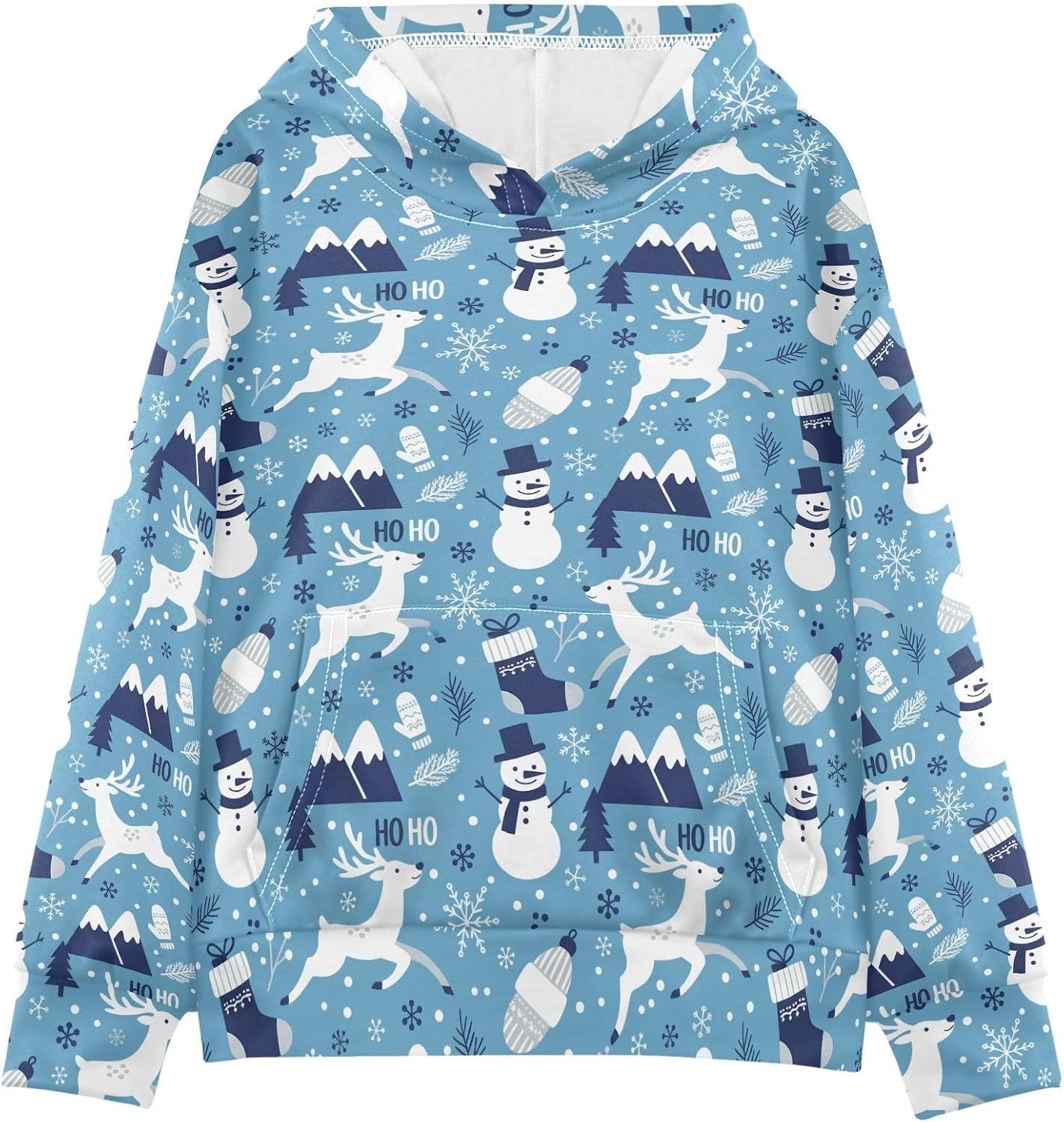 Christmas Deer Snowman Toddler Girls Pullover Hoodie Sweatshirt 4-14Y A2309203