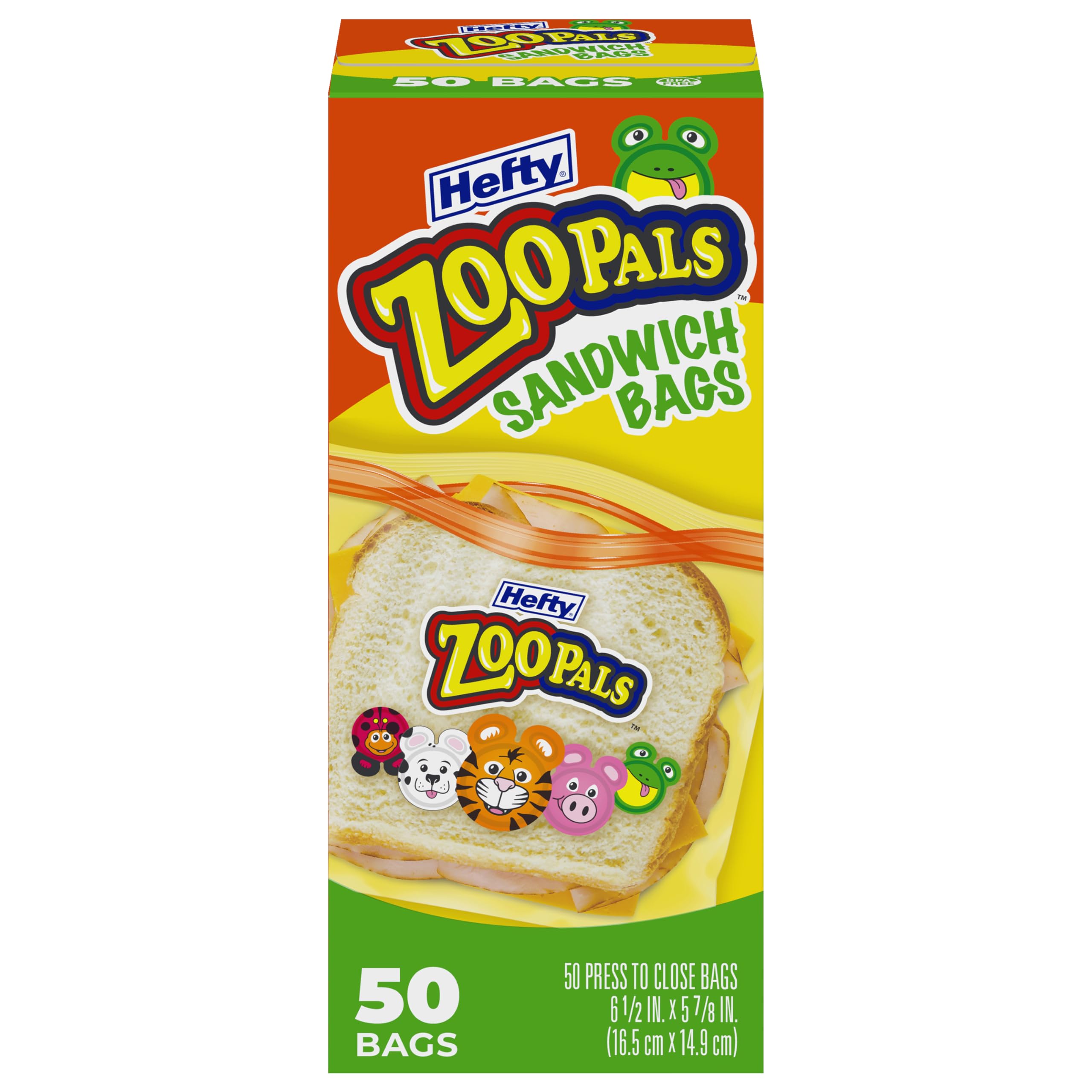 Hefty Zoo Pals Sandwich Bags 50ct