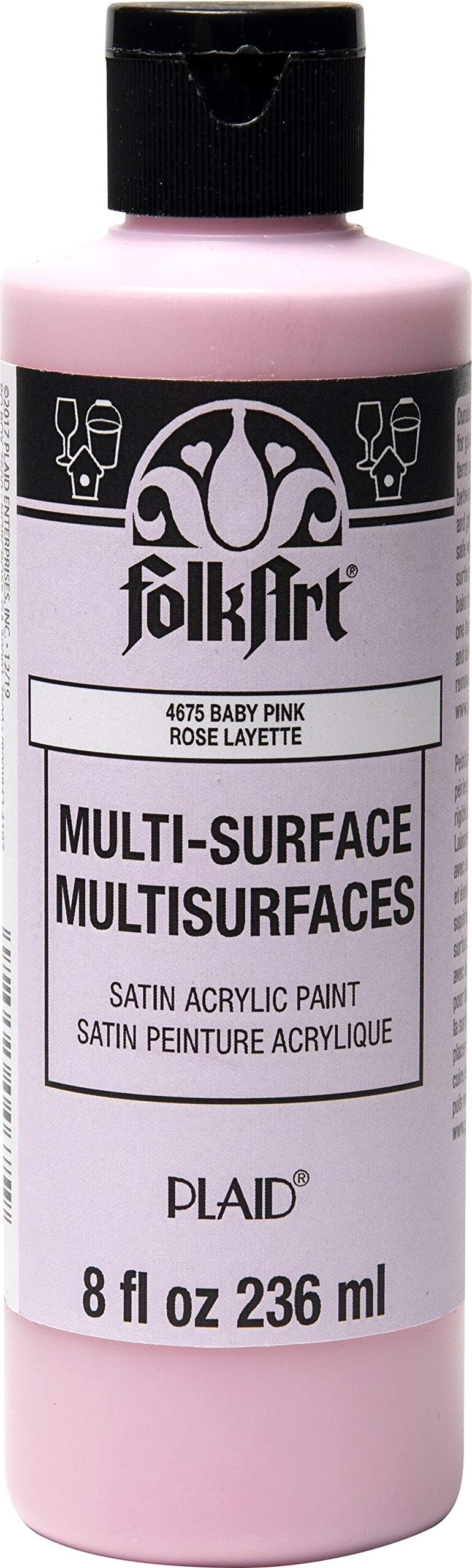 FolkArt Multi-Surface Acrylic Craft Paint, 8 oz, Baby Pink