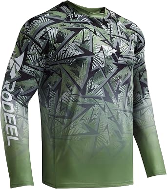 Rodeel Mens Loose-Fit Fishing T-Shirt Vented River Bluff Performance Long Sleeve Shirt UPF 50 Sleeve