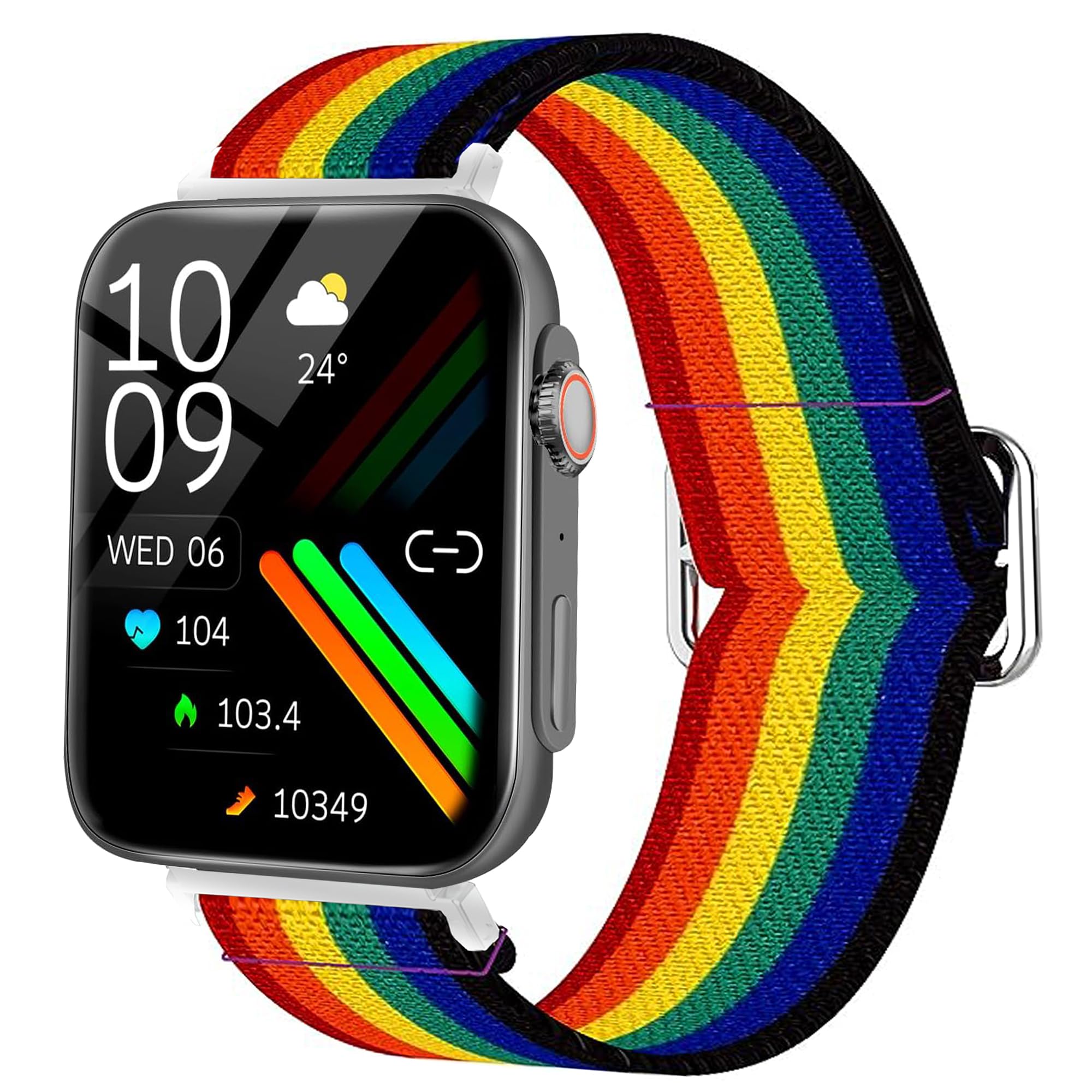 Compatible with ActiVibe Smartwatch Bands Lamshaw 22mm Stretch Elastics Nylon Adjustable Replacement Strap Accessories for Men Women Compatible