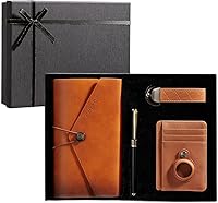 Vista 2 de Gift Baskets for Men Premium Gift Set in Elegant Black Textured Gift Box Perfect for Birthday, Husband, Dad,Boyfriend Includes AirTag Wallet, Travel