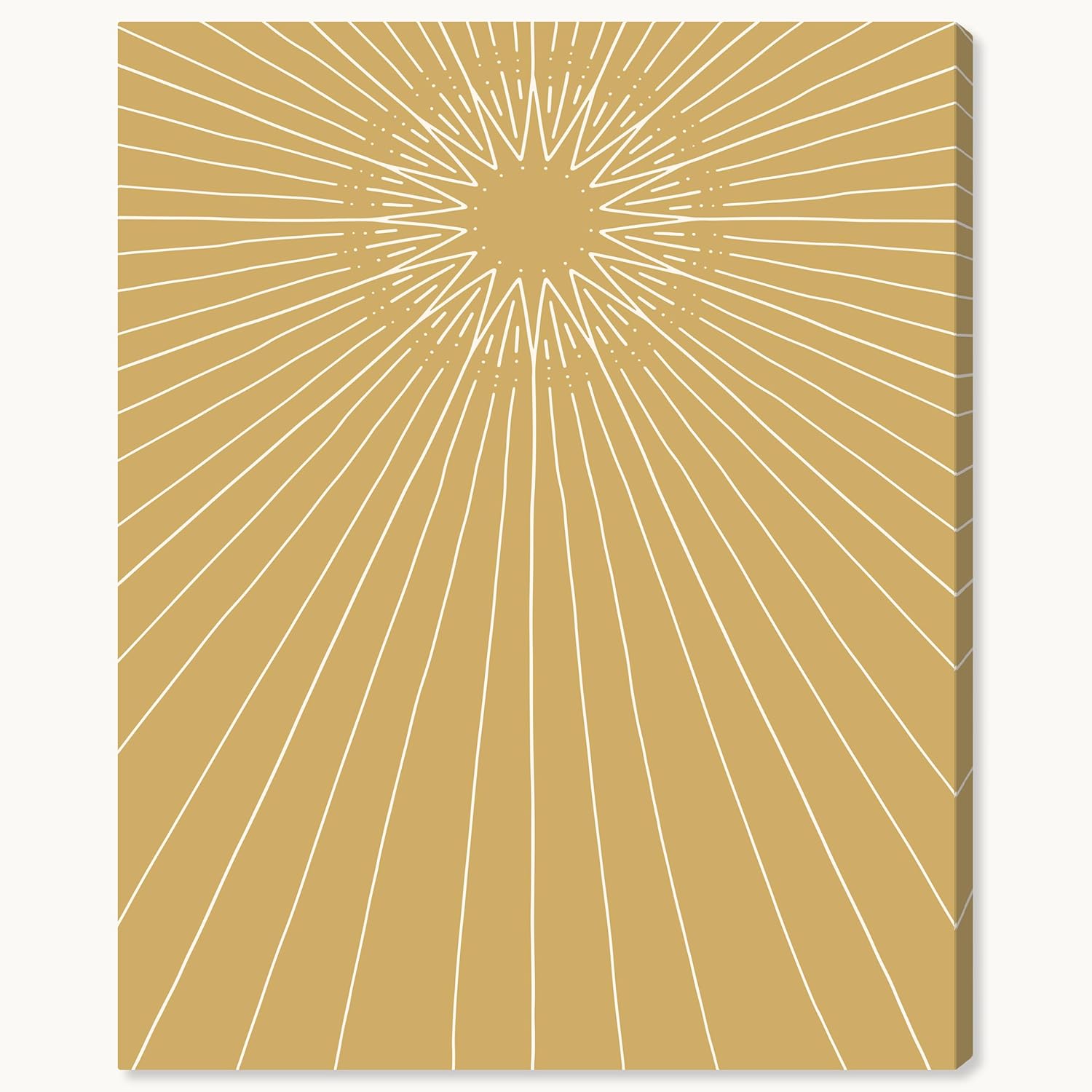 Wynwood Studio Astronomy and Space Modern Wrapped Canvas Art - Star shines on Plain Ochre Gold, Wall Art for Living Room, Bedroom, and Bathroom, 30" x 36", Brown and White Home Decor 36L" x 30W"