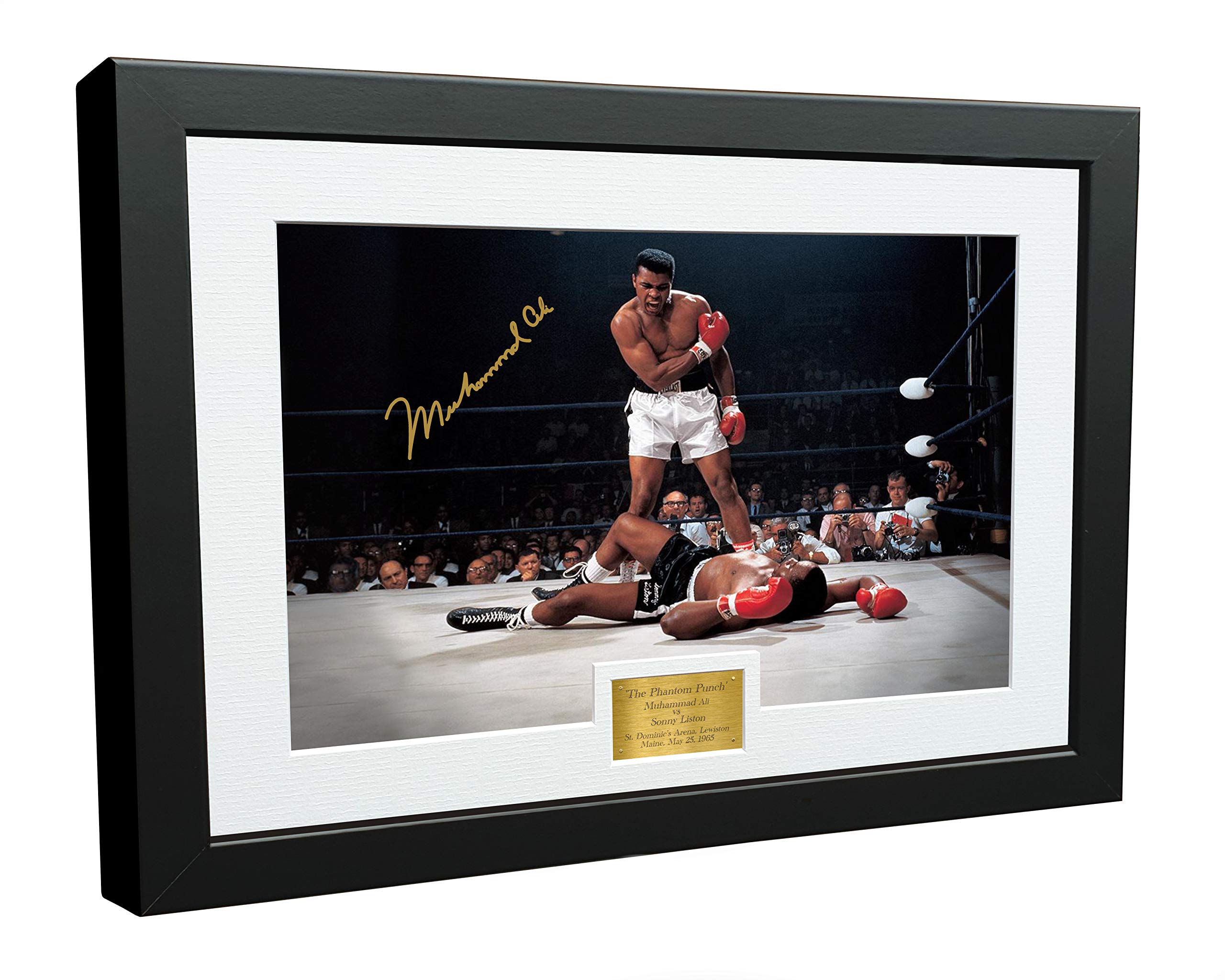 12x8 A4 'THE PHANTOM PUNCH' Muhammed Ali vs Sonny Liston Signed Autographed Boxing Photo Photograph Picture Frame Gift